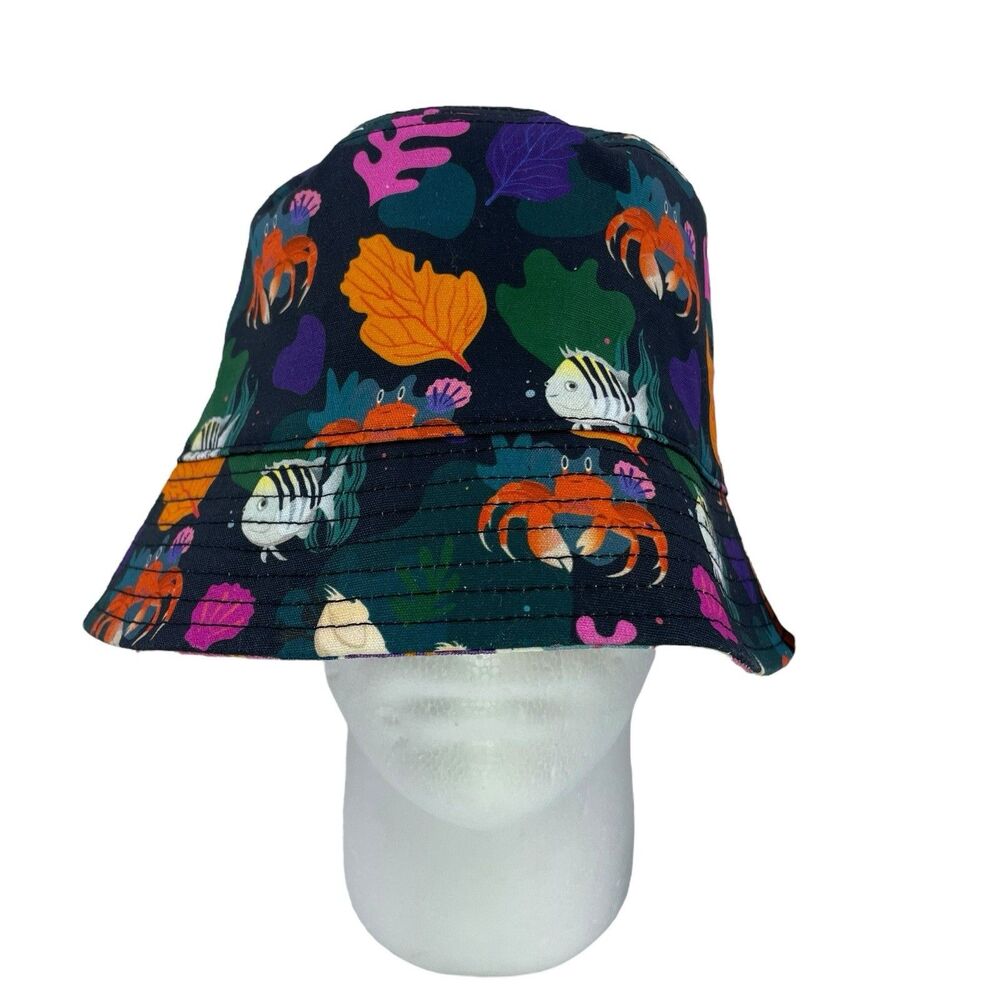 Disney Parks The Little Mermaid Reversible Bucket Hat Adults Ariel Under The Sea